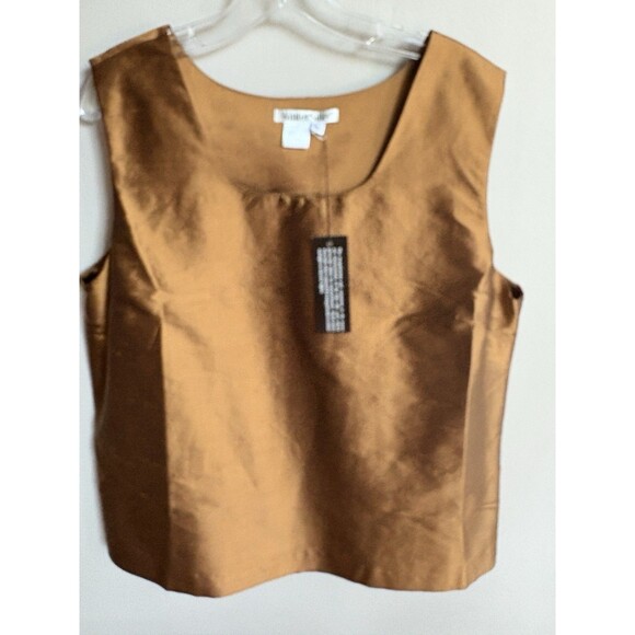 WinterSilks XL NWT 100% Silk Blazer Jacket & Tank Top Set Gold/Black Luxury - Picture 14 of 16